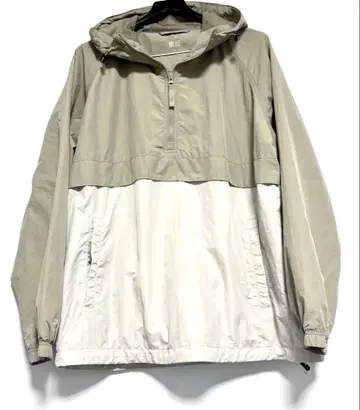 베이지 옅은 그린 풀오버 나일론 자켓 남녀 공용