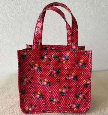 꽃무늬 빨간색 토트백 소형