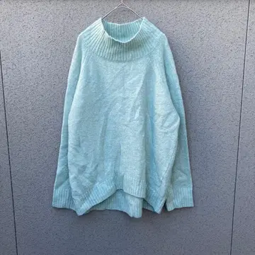 2910 [그로브] M 하이넥 스웨터 니트 오버 사이즈 긴팔 라메