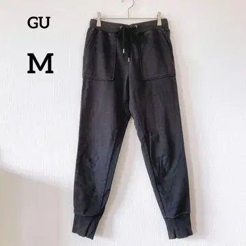 지유 GU 스웨트 팬츠 블랙 M 허리밴딩 조거 팬츠 054