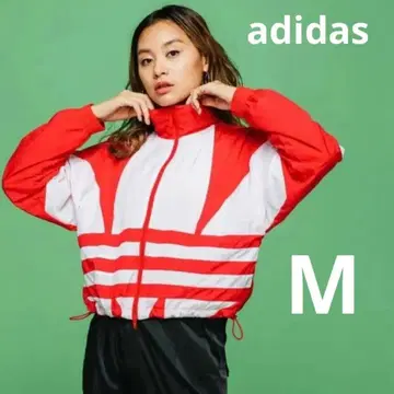adidas 빅 로고 나일론 자켓 빨간색