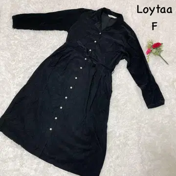 Loytaa [ F ] 셔츠 원피스 긴팔 허리 리본 버튼 다운