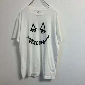 VOLCOM 화이트 T셔츠 스마일리 페이스