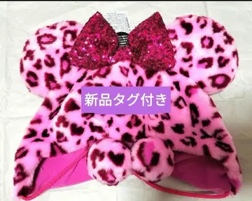 팬캡 [핑크] 표범 무늬 레오파드 도쿄 디즈니 리조트