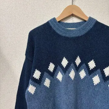 존스베이 코튼 니트 스웨터 린넨 패턴 미국 빈티지 의류 L 2981