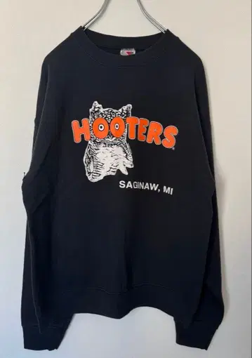 Hooters 맨투맨 블랙 구제 의류 90's