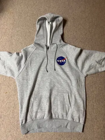 ROMWE NASA 로고 그레이 후드티 L 사이즈