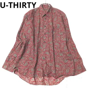 유서티 셔츠 블라우스 긴팔 페이즐리 무늬 L 옷깃 화려한 일본제