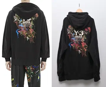Y-3 와이쓰리 백 프린트 루즈 맨투맨 후드티 M