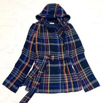 MAX&Co. 맥스앤코 피코트 후디드 코트 체크 42