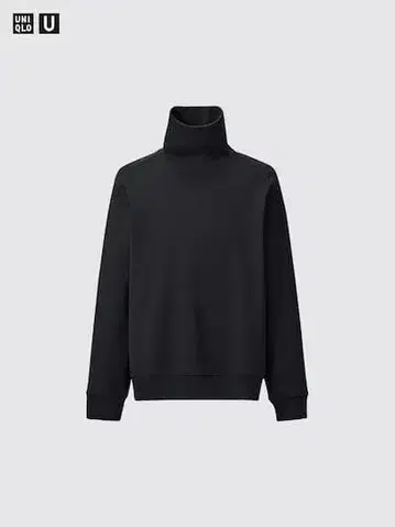 유니클로 U 맨투맨 터틀넥 셔츠 블랙 L