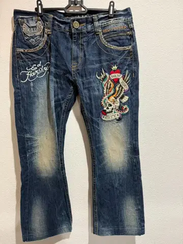 Red Pepper 자수 플레어 데님 팬츠 32