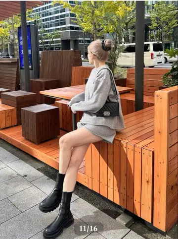 그레이 니트 셋업 긴팔