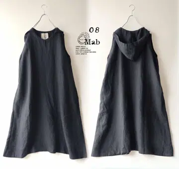 새상품 할인 08Mab 블랙*후드티 슬리브리스 원피스 9번 린넨 866