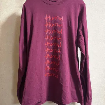 4Hunnid 퍼플 로고 프린트 L