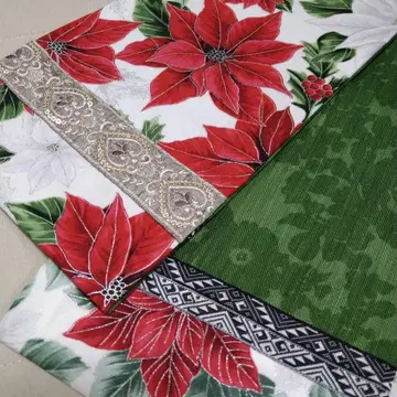 반폭 오비 포인세티아 크리스마스