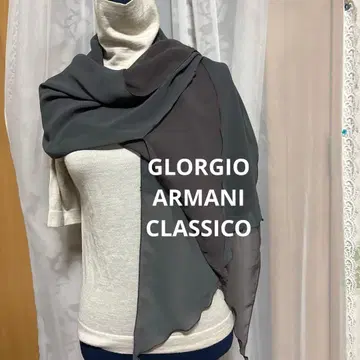 GLORGIO ARMANI 그레이 브라운 쉬폰 숄 이중층