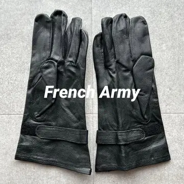 80s 프랑스군 블랙 레더 그로브 가죽 장갑 데드스탁 프랑스제