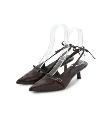 LILY BROWN 리본 슬링백 펌프스