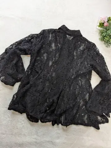 시스루 자켓 레이스 파티 긴팔 블랙 결혼식 경사 L 사이즈
