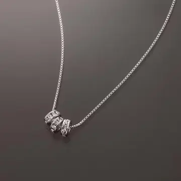 실버 3연 반지 목걸이