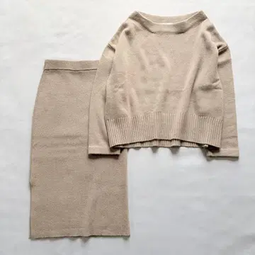 [ 두지엠 클라세 ] 세트 코디 니트 캐시미어 베이지 오버 사이즈