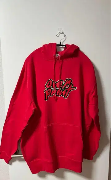 오버 프린트 XL 레드 후드티