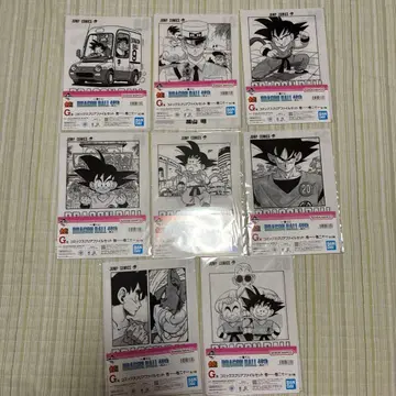 드래곤볼 흑백 코믹스 클리어 파일 8장 세트 제일복권 G상
