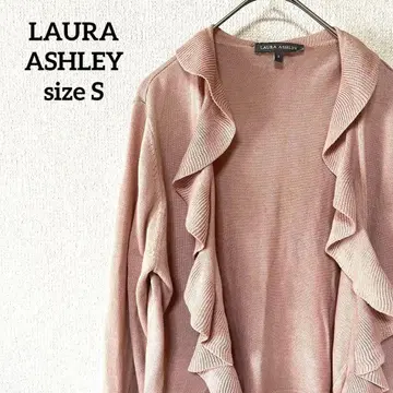 로라 애슐리 [ S ] 가디건 볼레로 프릴 핑크 니트