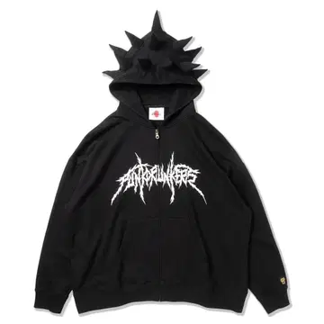 펑크 드렁커스 토게토게 지퍼 후드티 블랙 M 맨투맨