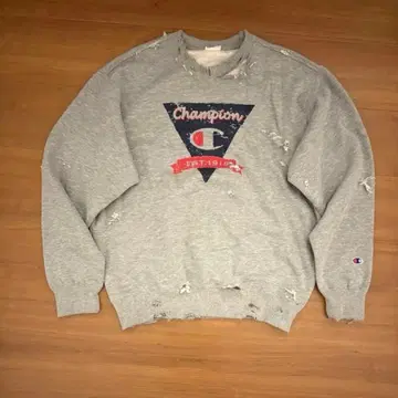 구제 Champion 그레이 보로 맨투맨 빈티지 후드 맨투맨
