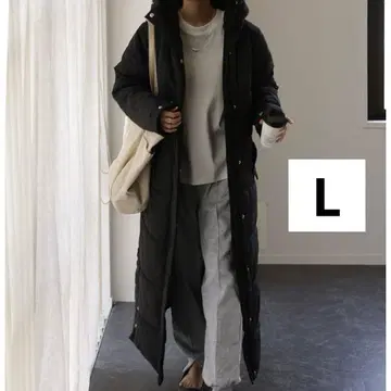 하그유 극 키 맥시 롱 코트 벤치 코트 블랙 L