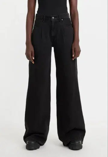 BAGGY DAD WIDE LEG 청바지 블랙