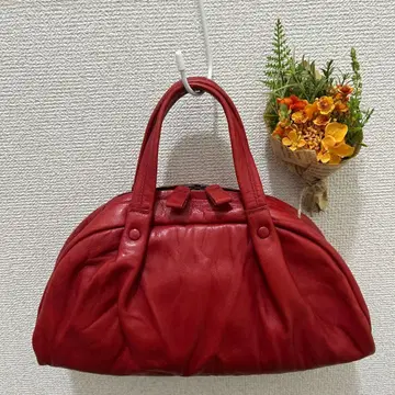 B.stuff 빨간색 가죽 핸드백