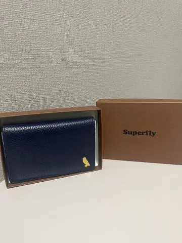 Superfly 네이비 가죽 카드 케이스