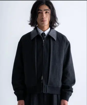 sinss 트위드 숏 블루종 XS 차콜