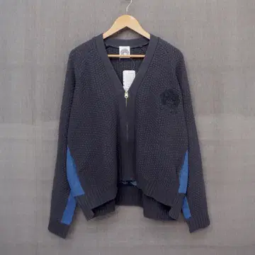 스칼라 143686 스칼라 마크 자수 니트 x 데님 가디건