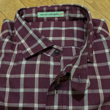 RAIKA INDUSTRY 버건디 체크 셔츠 사이즈 50
