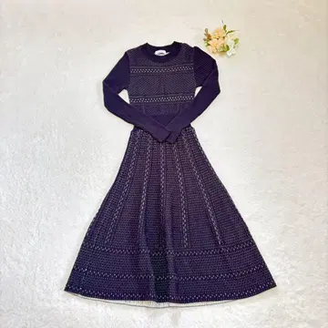 Bouchon 부숑 스콧 클럽 니트 원피스 긴팔 A라인 M