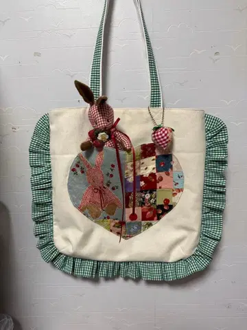 그린 프릴 토트백