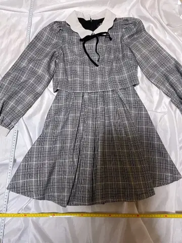 ROJITA 체크 원피스 그레이