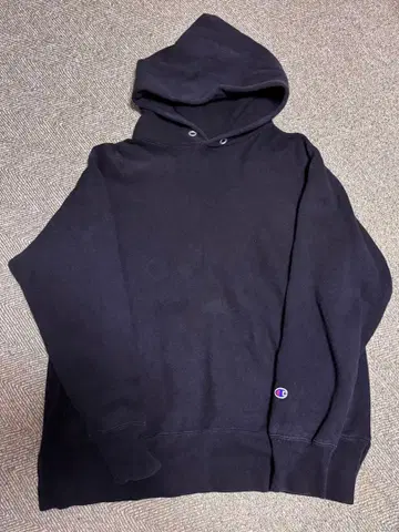 목 없는 사이드 포켓 champion 리버스 위브 풀오버 후드티 블랙