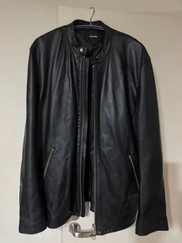BEAMS 블랙 양가죽 레더 자켓