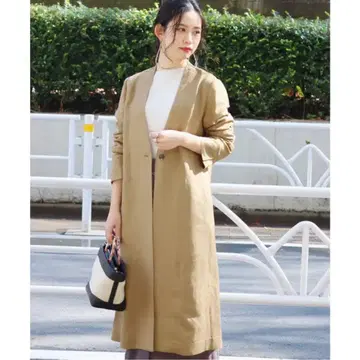 B.C STOCK 린넨 레이온 V넥 코트 조인트 웍스