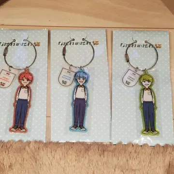 아크릴 키링 3개 세트 빨간색, 파랑, 그린