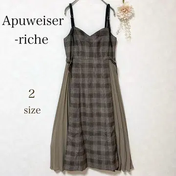 [ 아푸와이저 리셰 ] 원피스 사이드 플리츠 체크 무늬 페미닌 고급