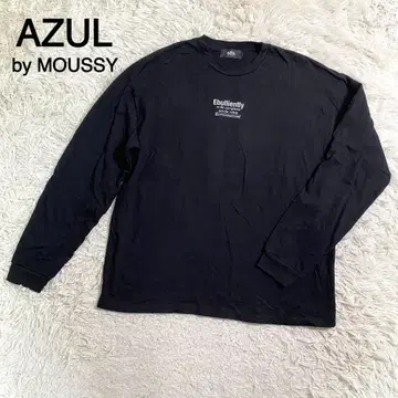 AZUL by MOUSSY 블랙 컬러 프린트 긴팔 티셔츠