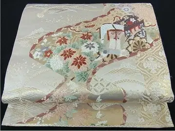 육통 무늬 후쿠로 오비 당직 화보금 본금박