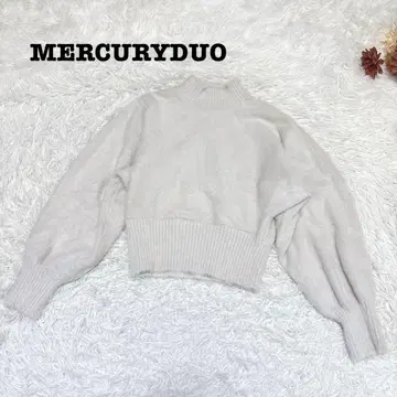 s.2000 [머큐리 듀오] 긴팔 하이넥 니트 심플 화이트