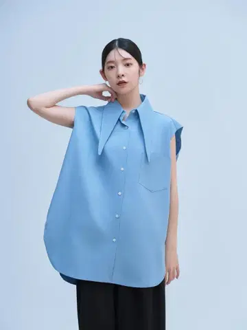 Blue palang 롱 칼라 셔츠